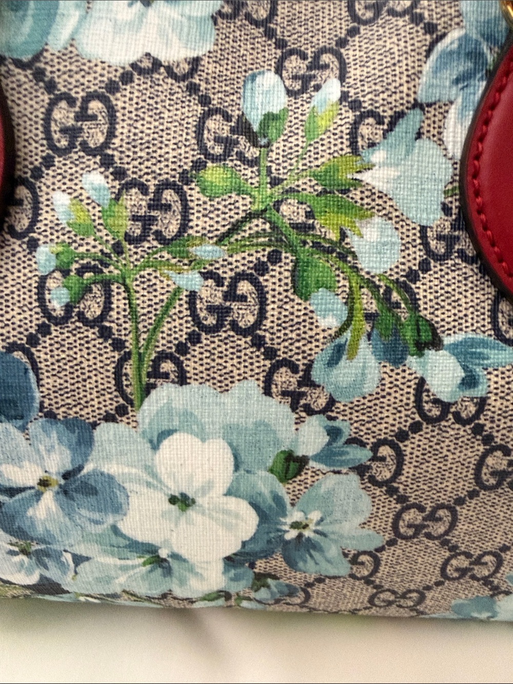 Gucci Blue Bloom GG Coated Canvas Small Boston Handbag 546314 - Picture 3 of 15